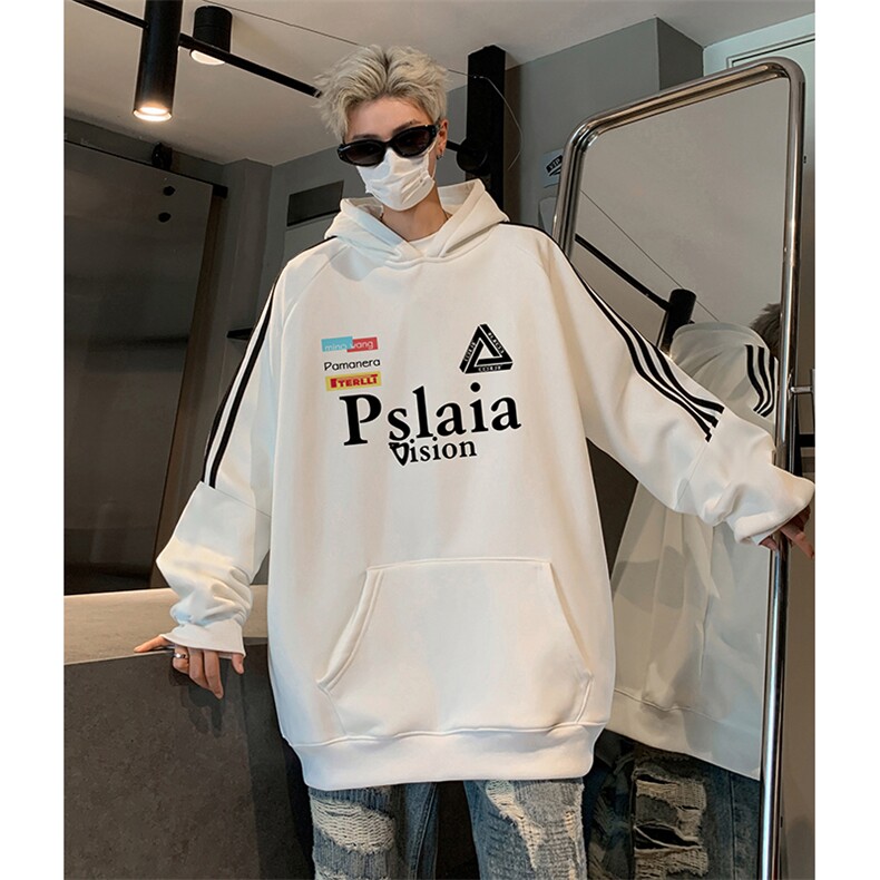 抖音得物供货提供视频秋冬重磅美式宽松织带连帽卫衣0460，男装卫衣，电商A486