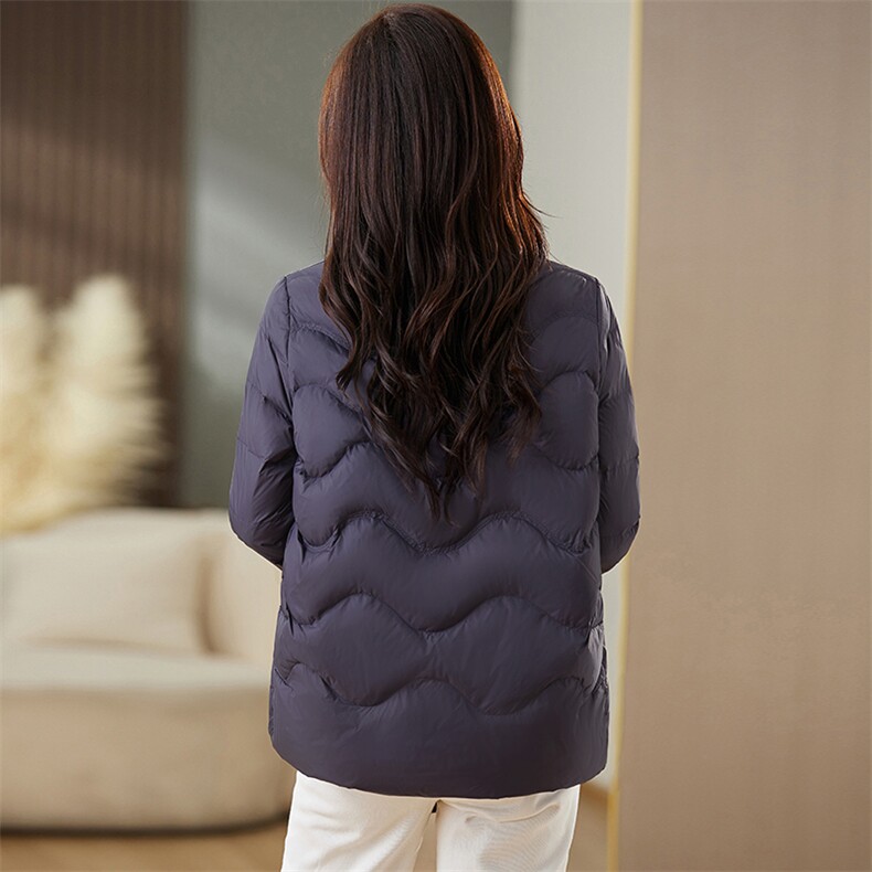 红色轻薄羽绒服女短款2025冬季新款高端洋气减龄妈妈立领保暖外套,女装羽绒服,魅影