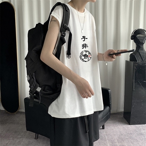 BX25070-P20 纯汗背心男士大码宽松汗衫男无袖t恤男 港风图片