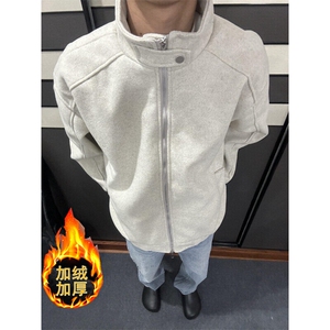 潮牌立领运动美式街头卫衣男女复古夹克外套设计感秋 JK8554图片