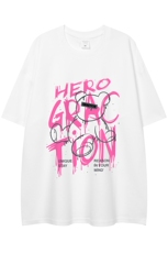 白底23夏季新款时尚字母印花款100棉百搭短袖T恤T1108P25控38，男装T恤，电商A247-1