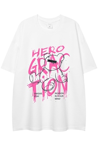 白底 23夏季新款时尚字母印花款100棉百搭短袖T恤 T1108 P25控38图片