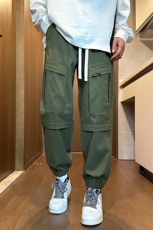 春款港风休闲裤冲锋裤伞兵裤宽松运动裤拖地裤束脚裤男KP833P50，男装休闲裤，星座1204-3