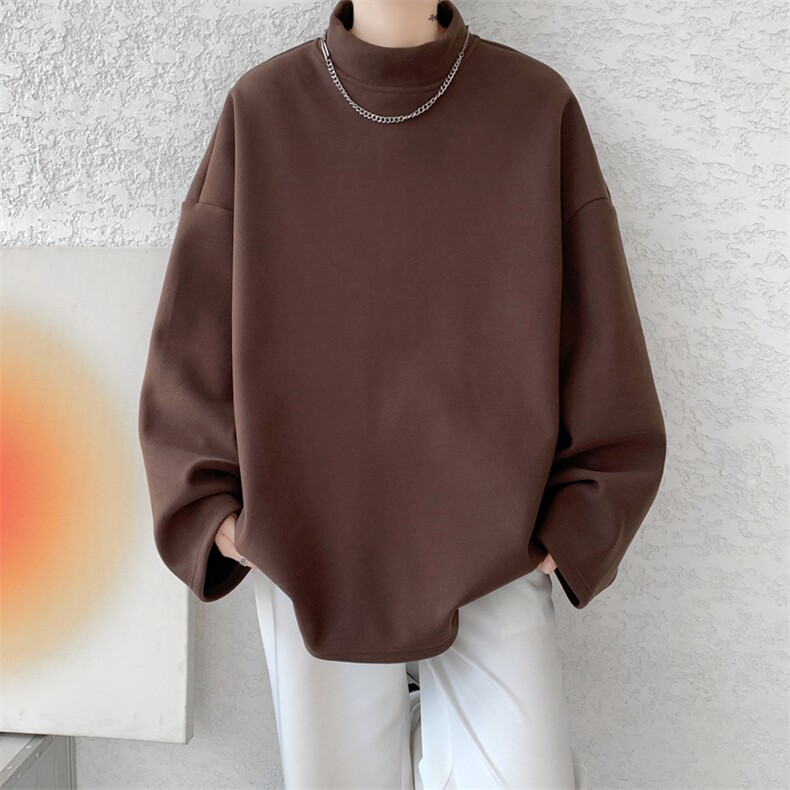 M~8XL大码半高领打底衫保暖德绒卫衣内搭t恤TX3101特P20加绒特P30,男装T恤,电商B238