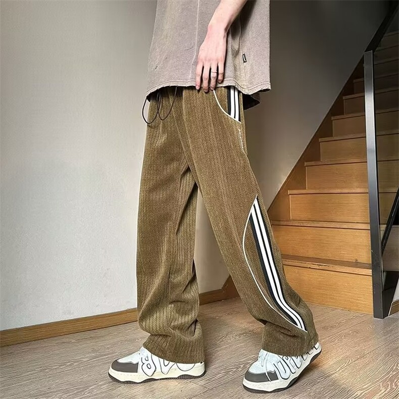 美式粗线条灯芯绒直筒裤加厚侧边条纹休闲裤A782-P40,男装休闲裤,星座1109-3