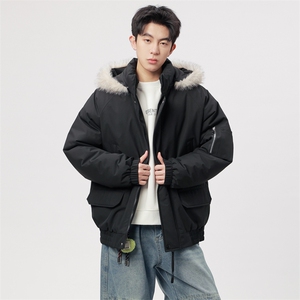 自家图有视频 复古加绒毛领外套棉衣新款连帽派克棉服M2572p95图片