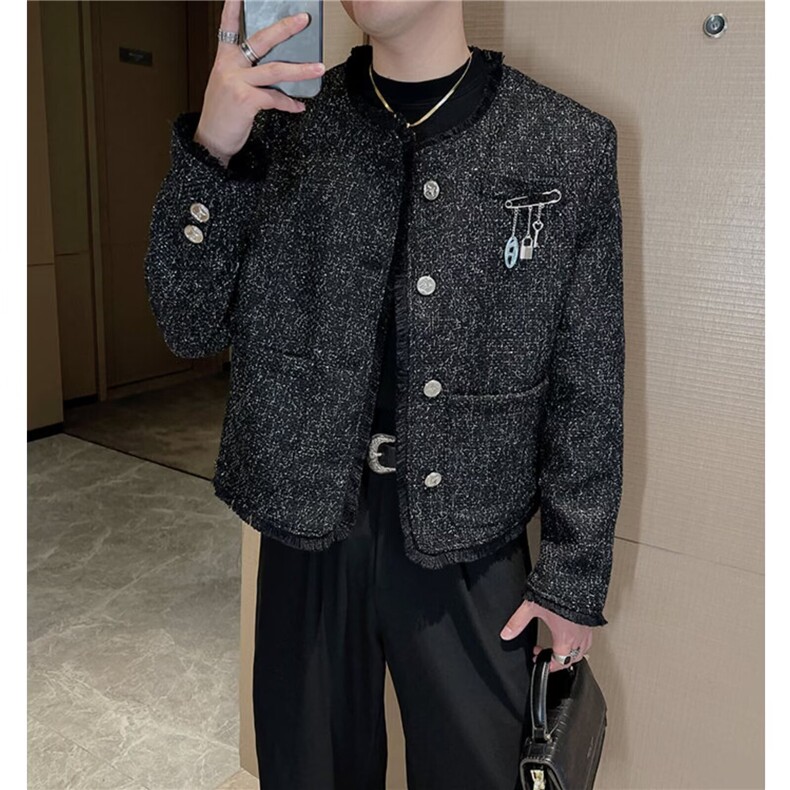 欧版法式小香风粗花呢外套女春秋季高级设计感小众小个子短款上衣,女装短外套,星座506A