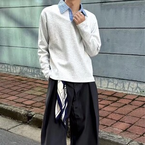 2025年新款假两件长袖T恤男款春秋季潮牌高级感polo领痞帅图片