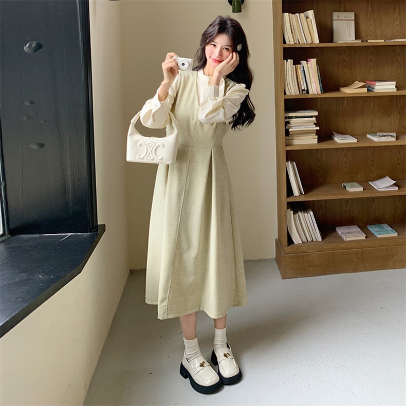 现货2D078-T1902-P155K238兔耳朵衬衫+背心裙2件套,女装套装/套裙,2D078