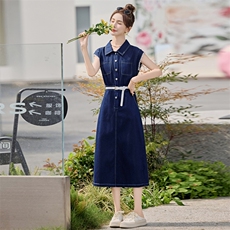 独特漂亮蕾丝拼接无袖牛仔连衣裙女2025夏季新款气质收腰显瘦裙子，女装连衣裙，靓星雨
