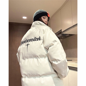 EQ345 鳄鱼PU皮棉衣外套男女情侣装冬季加厚面包服2024新款图片