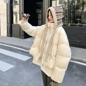 韩系毛织帽子（可脱卸）90绒加厚羽绒服 2C239-117-P335-K458图片