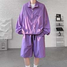 8XL-M特大码冰丝防晒服短裤套装男户外防晒衣运动外套潮TZ102P65，男装防晒衣，电商D206-1