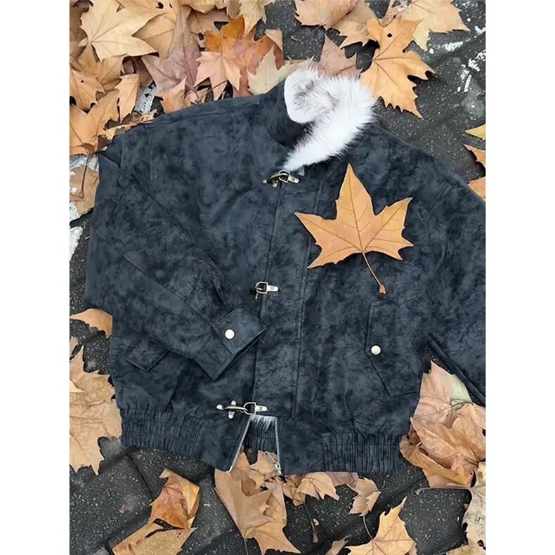 AA2015P120美式复古飞机扣解构立领座山雕棉服男冬棉衣外套,男装棉衣,电商B323A