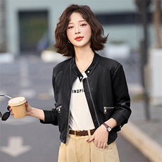 2025年春季现货时尚潮流女装精品皮衣外套，女装皮衣，1C078