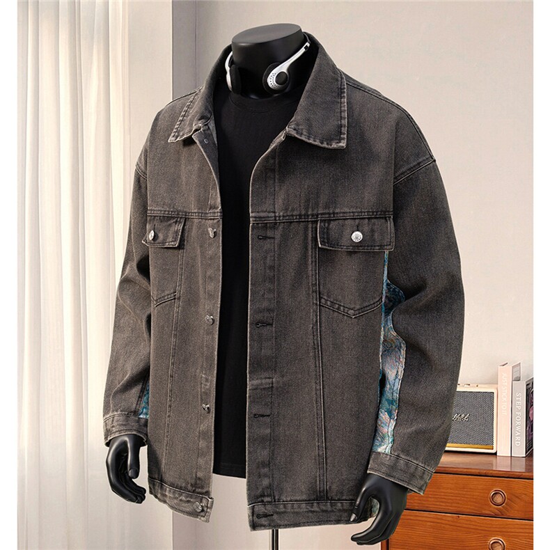 1刺绣拼接牛仔夹克男外套男大码潮港风外套男NZ77065P95控128，男装夹克，星座226-2