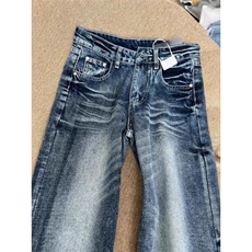 折痕复古男女阔腿牛仔裤ZK0367-P48，男装牛仔裤，星座313A(原308A-2)
