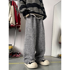 03秋冬小香风粗毛呢阔腿裤休闲裤纯色百搭长裤XZ211-1-K2360-P65，男装休闲裤，星座211-1