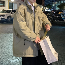 2022韩版保暖宽松复古棉服秋冬季韩版宽松纯色立领棉衣W6244-P82，男装棉衣，星座512-2