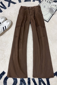 B221 美式ins高街宽松直筒洗褪工装休闲牛仔裤 LK25611-特P48控88图片