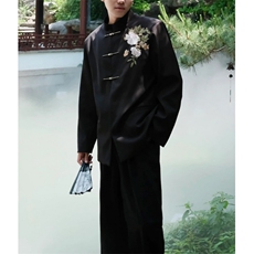 新中式礼服男士中山装新郎结婚西装修身敬酒服秀禾服订婚宴领证，男装西服，星座601-1