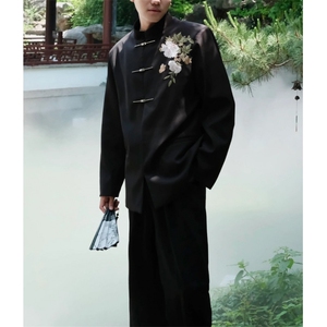 新中式礼服男士中山装新郎结婚西装修身 敬酒服秀禾服订婚宴领证图片