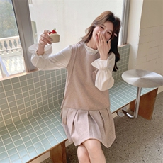 26春装新款两件套衬衫+背心裙2D044-2707-P155-K248，女装套装/套裙，2D044