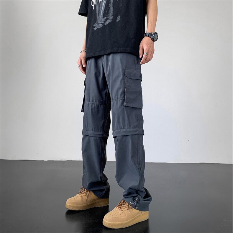 秋新款户外男女同款登山直筒裤休闲冲锋裤(可拆卸) D309B-K50-P60图片
