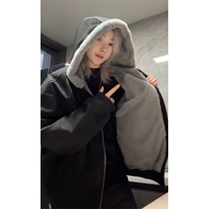 冬季加绒保暖连帽棉衣外套雾面PU皮男女座山雕棉服MF3677-特P98，男装棉衣，电商B295