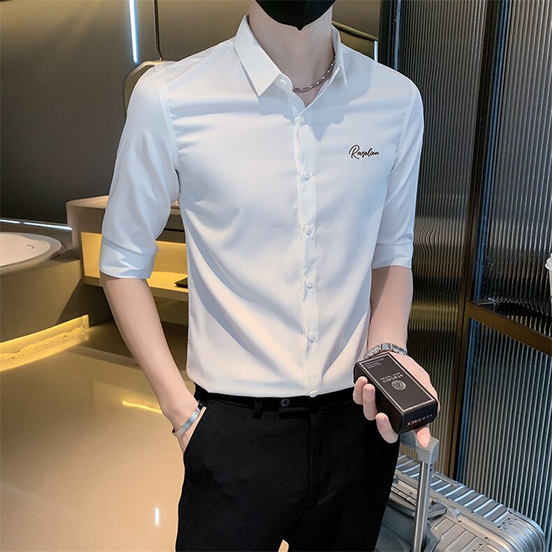 B302CS251P502023夏装潮男装中袖衬衫刺绣玫瑰花社会小伙风,女装衬衫,电商B216（原B302）