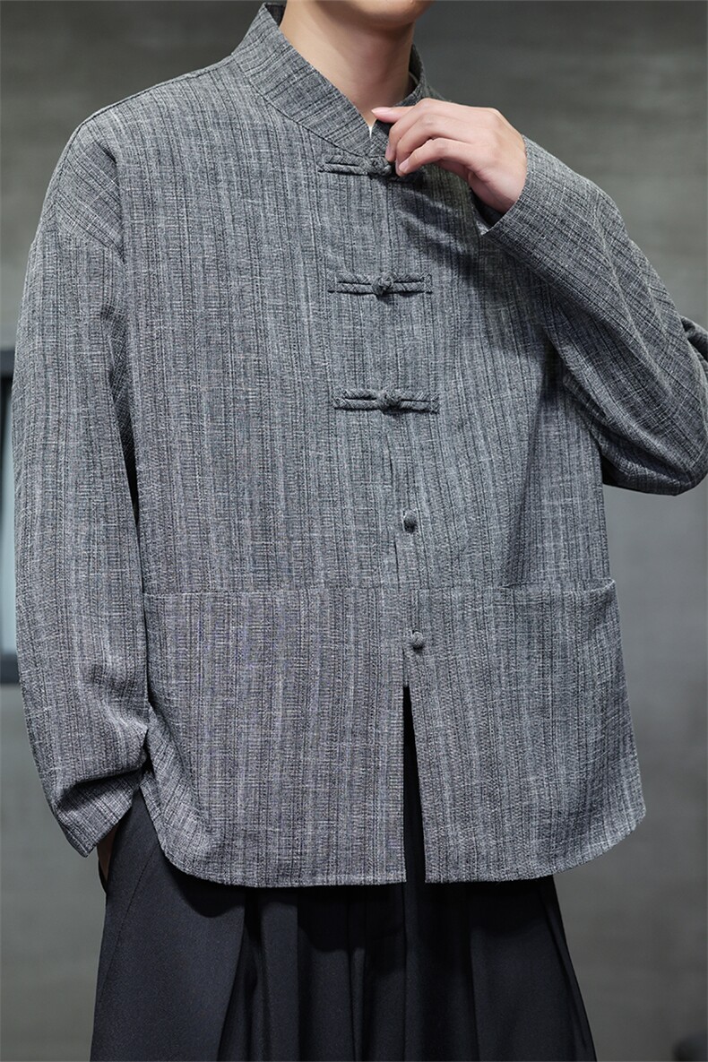 2026春季新款男装风唐装盘扣衬衫新中式汉服衬衣C167-P65,男装衬衫,电商B277(原6028)
