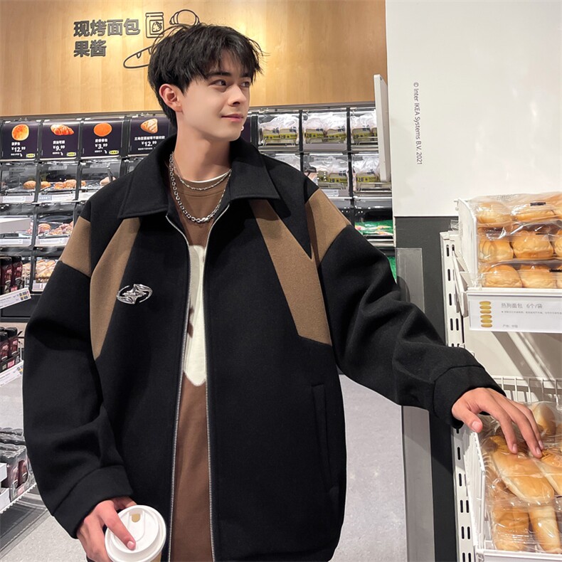 男装夹克2026秋冬季新款呢料毛呢大衣男生外套XZ514-2-F591-P115,男装夹克,星座514-2(原B239)