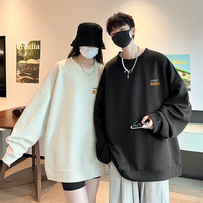 麂皮绒卫衣男大码重磅长袖t恤男JW81350-P35,男装卫衣,电商A040