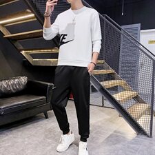 男青少年运动长袖卫衣套装2021年秋季男士圆领休闲两件套S801-P35，男装卫衣，星座509