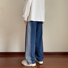 水洗牛仔裤男港风直筒裤宽松美式复古休闲牛仔裤CK2329-P45控78，男装牛仔裤，星座717