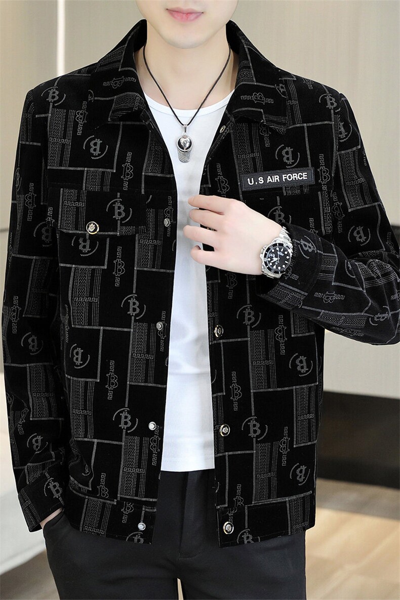 春季新款男士高品质翻领休闲夹克外套上衣男A97P85,男装夹克,电商B226-2（原B217-2）