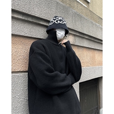 B278-P56日系ins复古半拉链毛衣男冬季潮牌简约宽松保暖针织衫，男装针织衫/毛衣，星座512-6