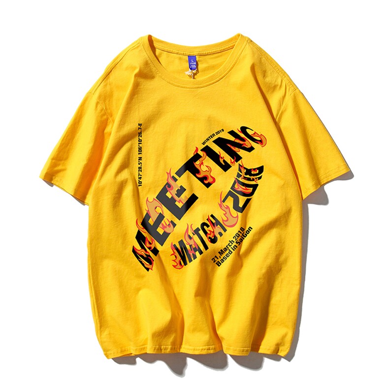 T恤潮流圆领男港风印花2024新款白底平铺时尚DS-B299-ZY1226P25,男装T恤,电商A061-1