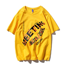 T恤潮流圆领男港风印花2024新款白底平铺时尚DS-B299-ZY1226P25，男装T恤，电商A061-1
