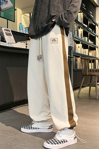 2023秋季学生灯芯绒撞色绣标潮运动裤长裤束脚卫裤男士 K7398-P65图片