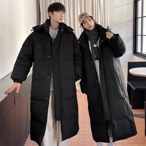 (网图)情侣长款羽绒服BT港风潮牌加厚连帽休闲   313B-YJ921-P150图片