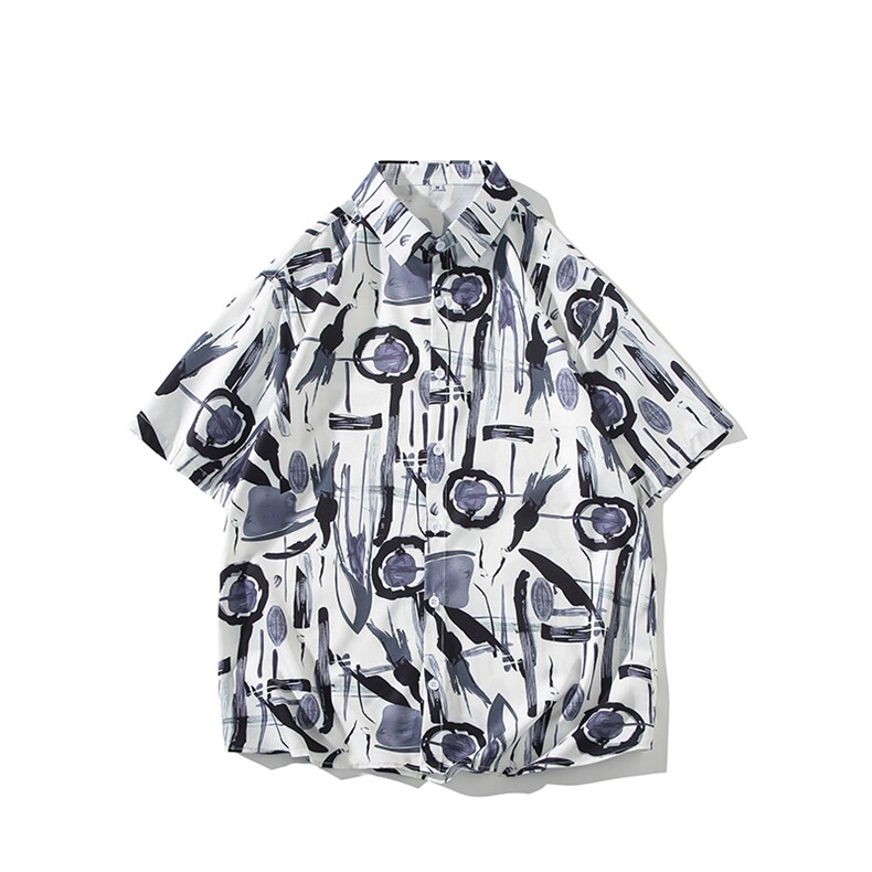 花衬衫男短袖夏季痞帅休闲上衣服外套夏威夷大码衬衣（控58）P40,男装衬衫,电商A012