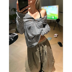 美式覆古运动工装迷彩休闲裤男女直筒宽松微喇阔腿裤CA9040图片