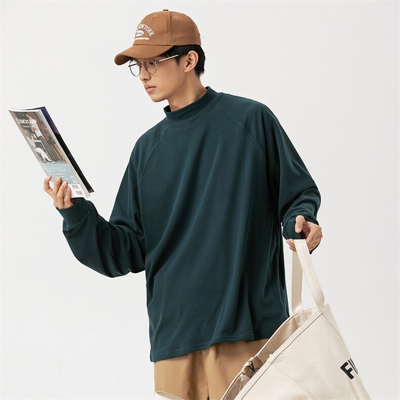 2026冬季新款男装日系潮牌纯色卫衣打底衫WY562-F50图片