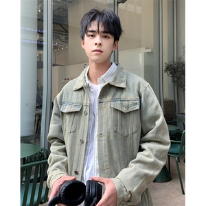 秋冬潮流石磨洗日系宽松版多口袋牛仔外套男士潮牌工装夹克 JK699图片