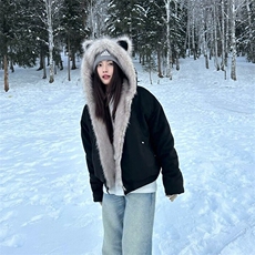 网图鹿皮绒座山雕秋冬连帽猫耳朵男女情侣装棉服外套-A2350P80，男装棉衣，电商B241