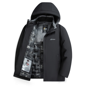 棉衣外套男连帽可拆卸2024新款中年爸爸冬装棉服上衣图片
