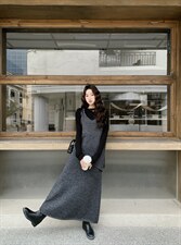 新款！灰色设计感马甲打底衫半身裙三件套6983-P195-K338，女装套装/套裙，2D034