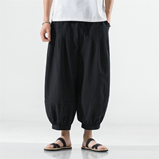 春夏季八分裤宽松时尚百塔大码休闲裤潮流阔腿男裤，男装工装裤，电商A011（原4039）