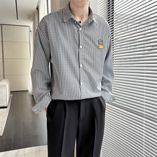 格子长袖衬衫男帅气衬衣春季新款休闲宽松上衣CF03-P35，男装衬衫，星座1116A-2（原606A-1）